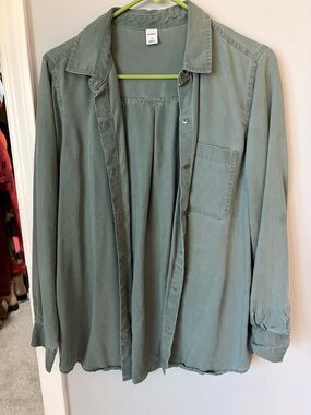 Lightweight Sage Button-Up Shirt